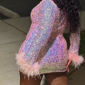 Sheri Sequin Mini dress - Pink